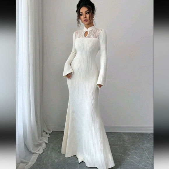 Chinese Style Long Sleeve Stand Collar Patchwork Waist Fitted Casual Elegant - Picture 4 of 5